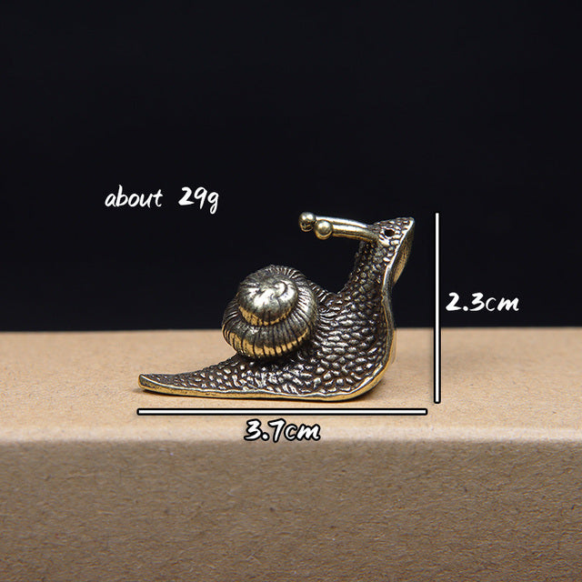 Retro Pure Copper Mini Snail Statue, Ornaments Desk