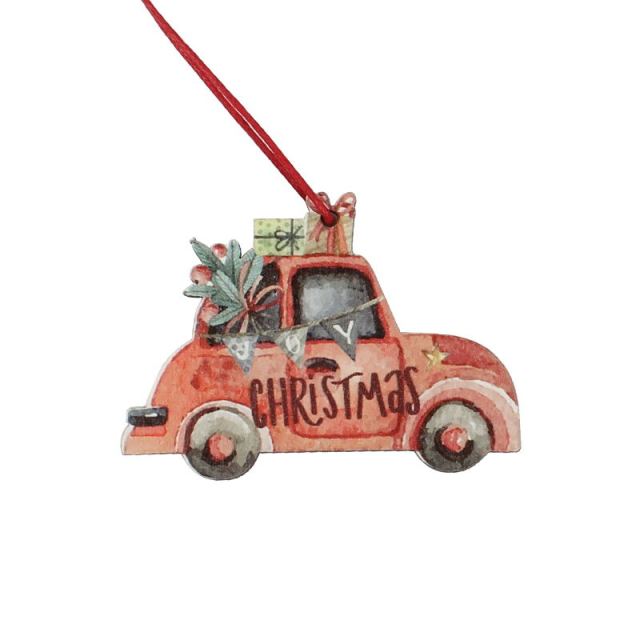 3Pcs Vintage Christmas Car with tree Ornaments