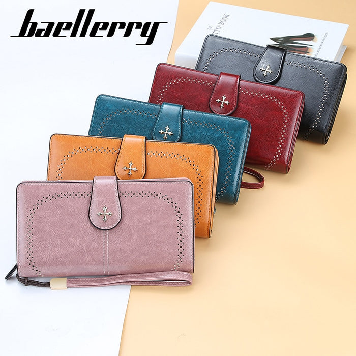 Large Women Wallets Name Engraving Hollow, Top Quality PU Wallet For Women