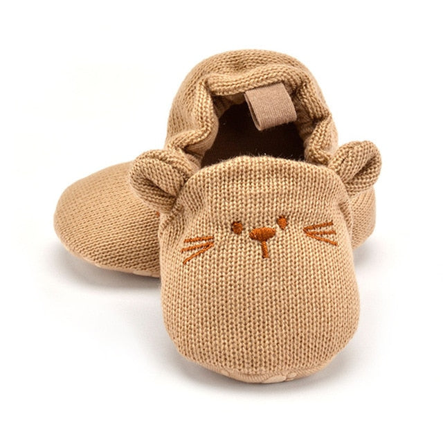 Infant Slippers Toddler Baby Boy Girl Knit Crib Shoes Cute Cartoon Anti-slip