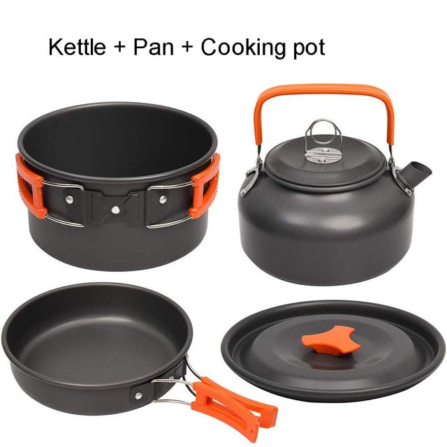 Camping Cookware Kit, Outdoor Aluminium Cooking Set