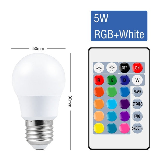 E27 Smart Control Lamp, Led RGBW Light, Colorful Changing Bulb