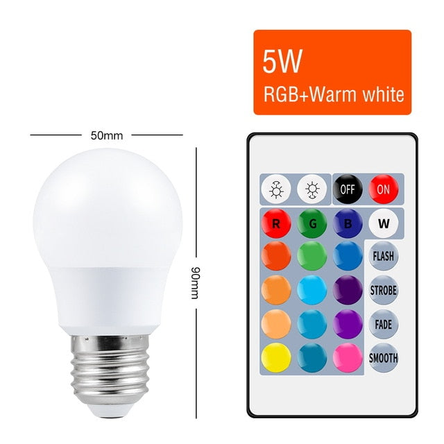 E27 Smart Control Lamp, Led RGBW Light, Colorful Changing Bulb