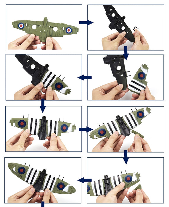 Spitfire Fighter Model Kit Toys for Children, DIY Aircraft Assembly Models Kits, Educational Toy, 1 PCS Random Color