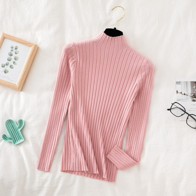 Women Pullover, Ribbed Knitted Sweater