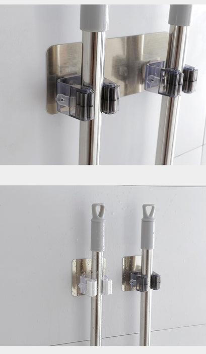 Positioned modern Multi-Purpose Hooks Wall Mounted Mop Organizer Holder Broom Hanger  Kitchen bathroom Strong Hooks