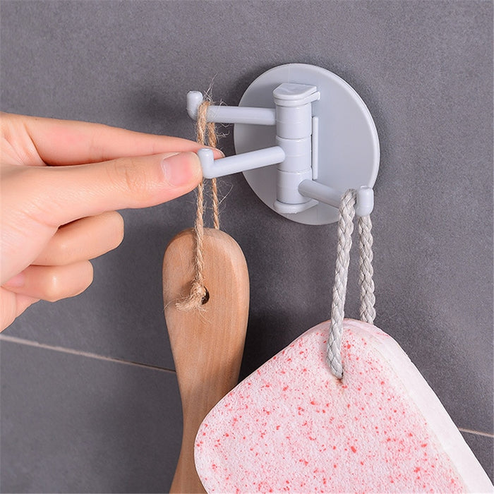 Rotatable Seamless Adhesive Hook, Strong Bearing Stick Hook for Bathroom/Kitchen