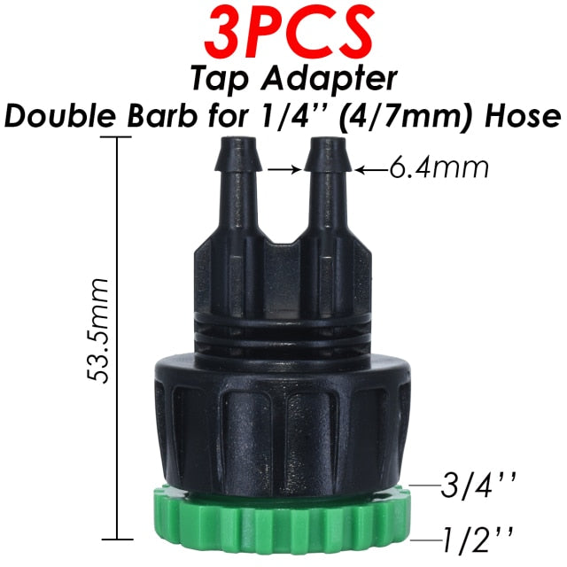 Quick Coupling Adapter, Barbed Connector for Irrigation, Garden Watering