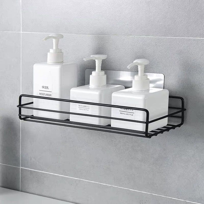 Bathroom kitchen Punch Corner Frame Shower Shelf Wrought Iron Shampoo Storage Rack Holder