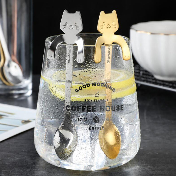 Stainless Steel Coffee Spoon, Lovely Cute Cat Shape Teaspoon