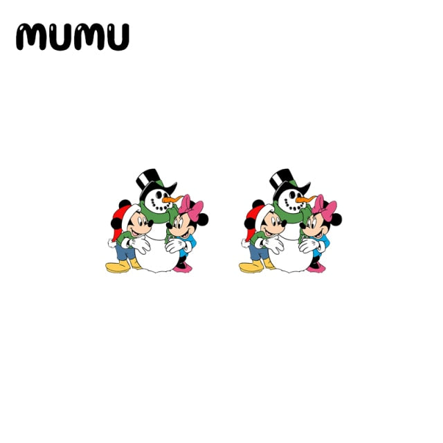 Christmas Mickey Mouse-Minnie-Donald Duck Stud Earring
