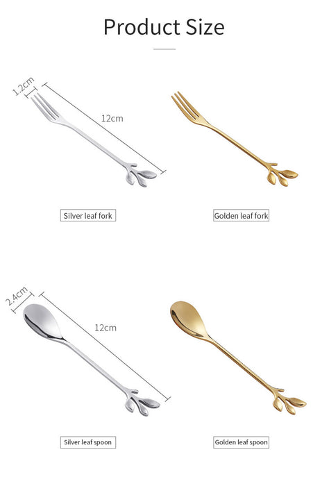 Creative Stainless Steel Spoon/Fork Branch Leaves