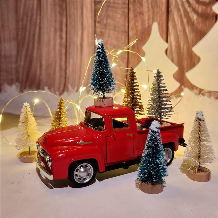 Christmas Ornaments Pickup Alloy Car, Toy High Imitation Car Miniature, Kids Gift