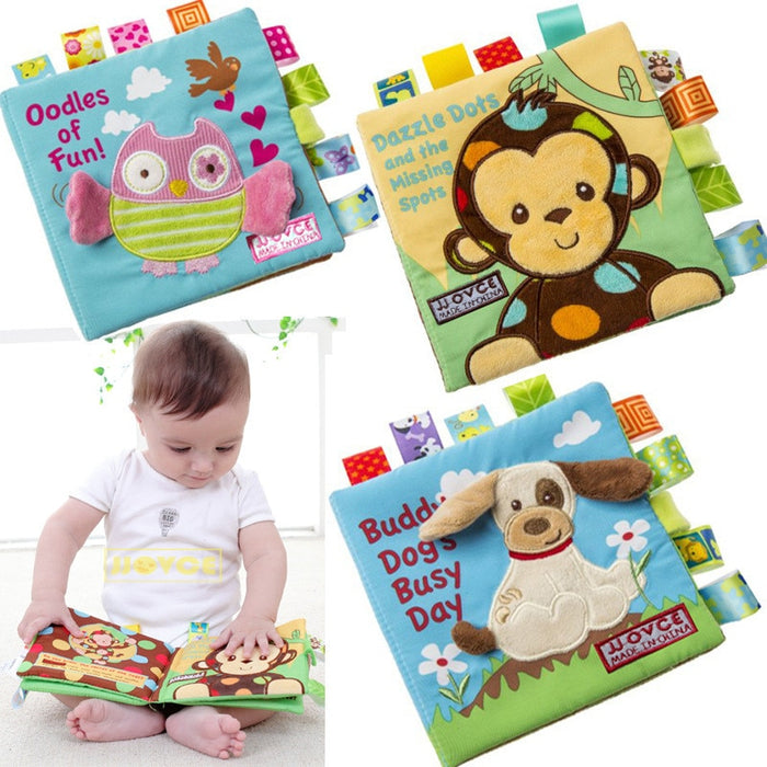 Baby Cloth Book, Rattle Soft Animal Book Toy