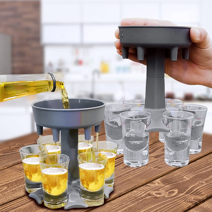 Liquor Dispenser, 6 Shot Glass Dispenser, Drinking Games Tools for Party
