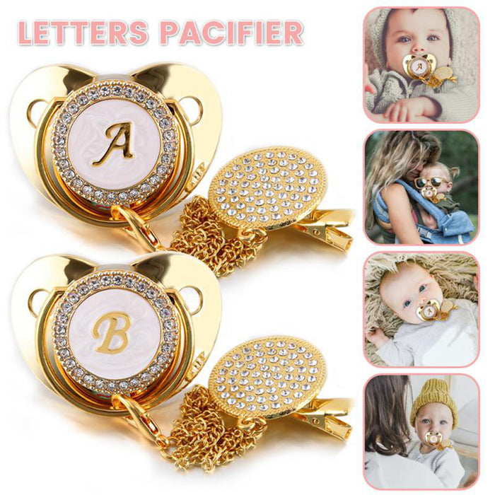 26 Name Initial Letter Baby Pacifier and Pacifier Clips
