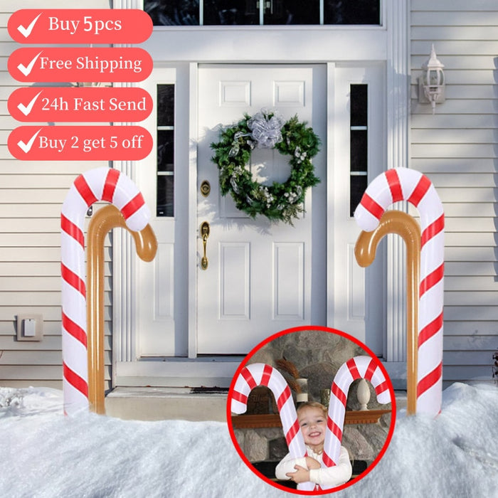 Christmas Decoration, Inflatable Christmas Canes Lollipop Balloon for Home